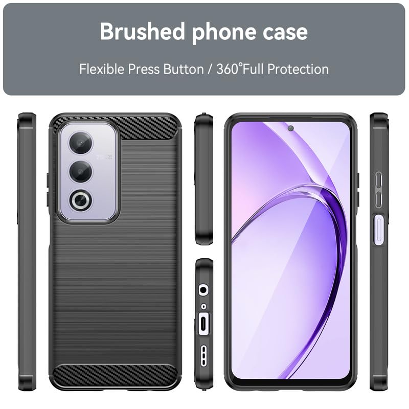 Image of Hybrid Carbon Fiber Back Case for Oppo K12X 5G (Black)