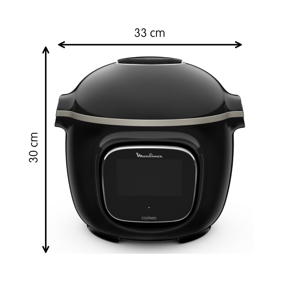 Moulinex Cookeo Touch Wifi Multicuiseur intelligent, Cuve 6 L, Haute pression, Guide pas à pas, 250 recettes intégrées, Application Moulinex CE902800, Noir