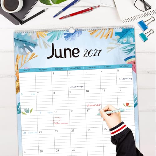 Image of Guasslee 2026 Large Wall Calendar,20 inchx 30 inch Vertical Jumbo Hanging Wall Planner,19 Monthly Calendar from Jun. 2026 to Dec. 2027 with Lines,Spiral Binding and Notes for Easy Organizing