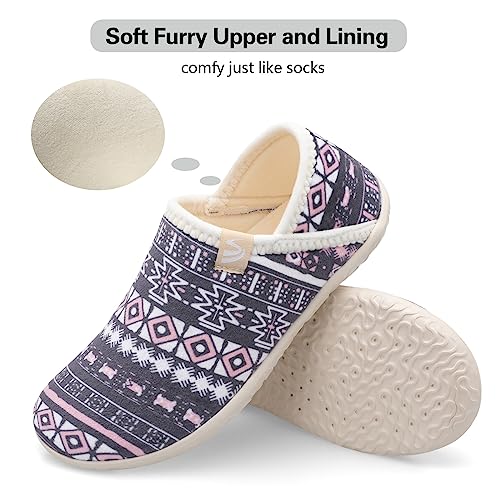 Image of Spesoul Fuzzy House Slippers for Women Men Indoor Closed Back Lightweight Cozy Faux Furry Lining Barefoot House Shoes Slipper Socks for Bedroom Home Office Yoga Outdoor Walking Shoes