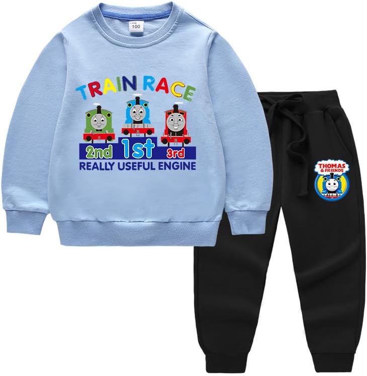 [小さな店] トーマス 子供用 キッズ パーカー 長ズボン 2枚セット 長袖セット日常服 カジュアル 春秋