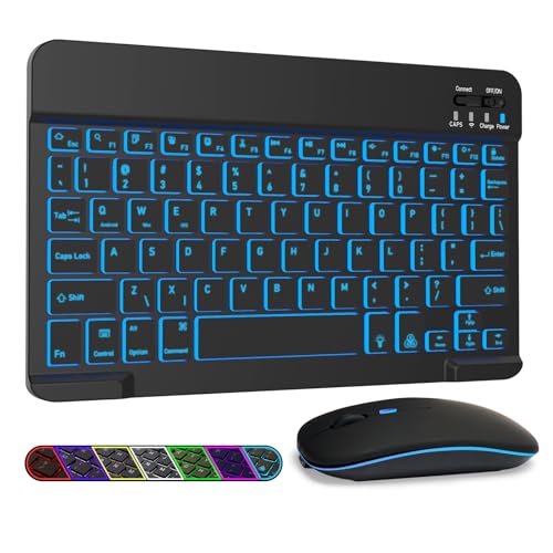 LAMA 7 Colors Backlit Bluetooth Keyboard and Mouse Combo for...