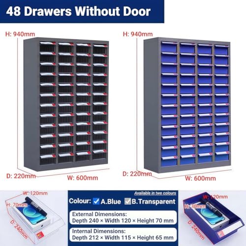 Organizzatore di parti – Armadio in acciaio inox con 100 cassetti ed etichette per l'organizzazione di strumenti e hardware da officina
