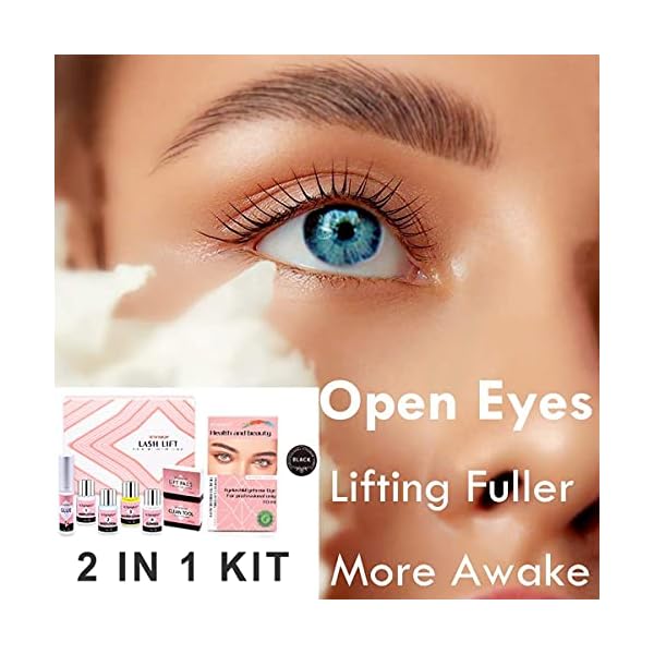 Lash Lift and Black Kit, Professional Eyelash Perm Kit and Black Eyelash & Eyebrow Set 3 in 1, Quick Lifting & Voluminous Coloring with Complete Tools Christmas Gifts for Women Salon Grade Home DIY