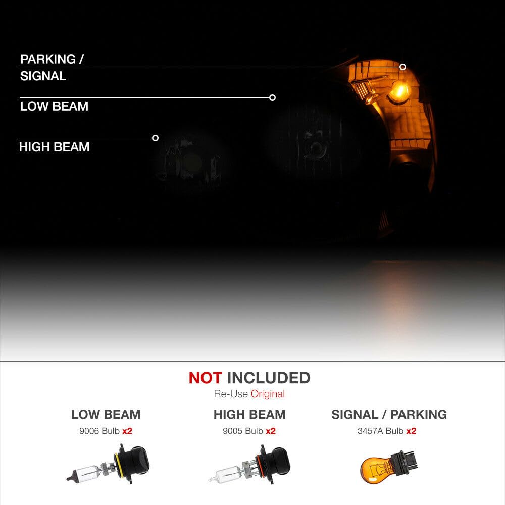 Amazon.com: LWCHUANG 2pcs Headlight Front Left Right Side Clear 
