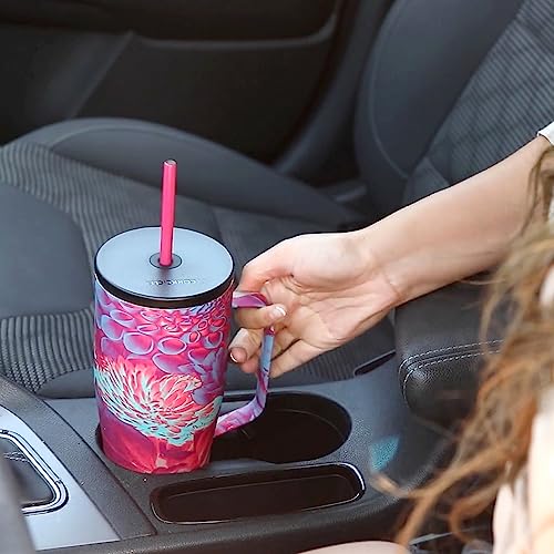 Corkcicle Tumbler With Straw And Handle, Reusable Water Bottle, Triple Insulated Travel Mug, Bpa Free, Keeps Beverages Cold For 12 Hours And Hot For 5 Hours, Dopamine Floral, 30 Oz #TOP4