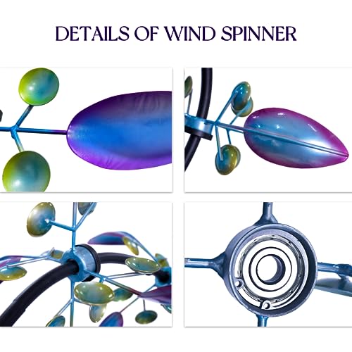 Large Wind Spinners Outdoor, Kinetic Metal Wind Spinners for Yard and Garden, Gift for Family or Friends(30'' H x 87'' H)