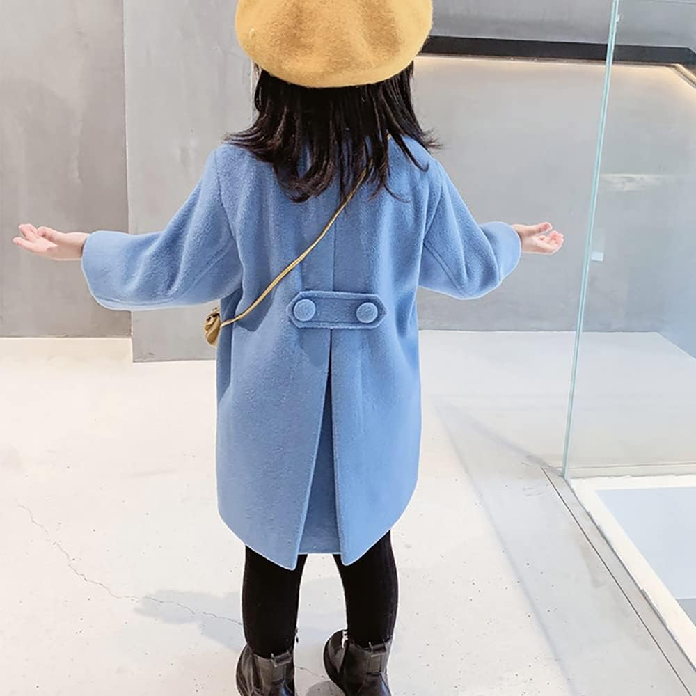 Toddler Baby Girl Winter Coat Dress Coat Warm Jacket Long Sleeve Button Trench Coat Kids Peacoat Outwear Clothes - Image 2