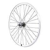 roue carbone piste alu  Roue Route - Fixie - Piste P2R 30Mm Blanc Arriere Double Filetage avec Pignon 16Dts