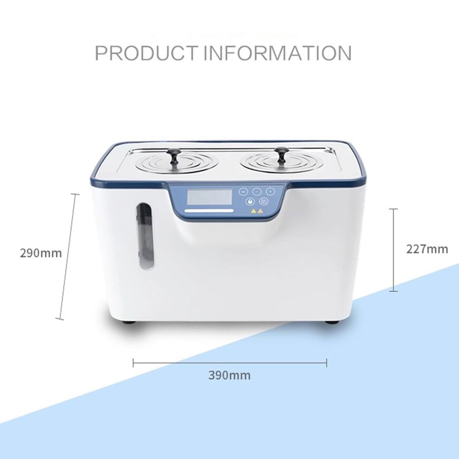 KEhtu Baño María Termostático Digital de Laboratorio con Tanque Interior de Acero Inoxidable de 5 L, Tiempo Predeterminado, Protección Anti-Quemaduras en Seco, 2 Salidas de Agua