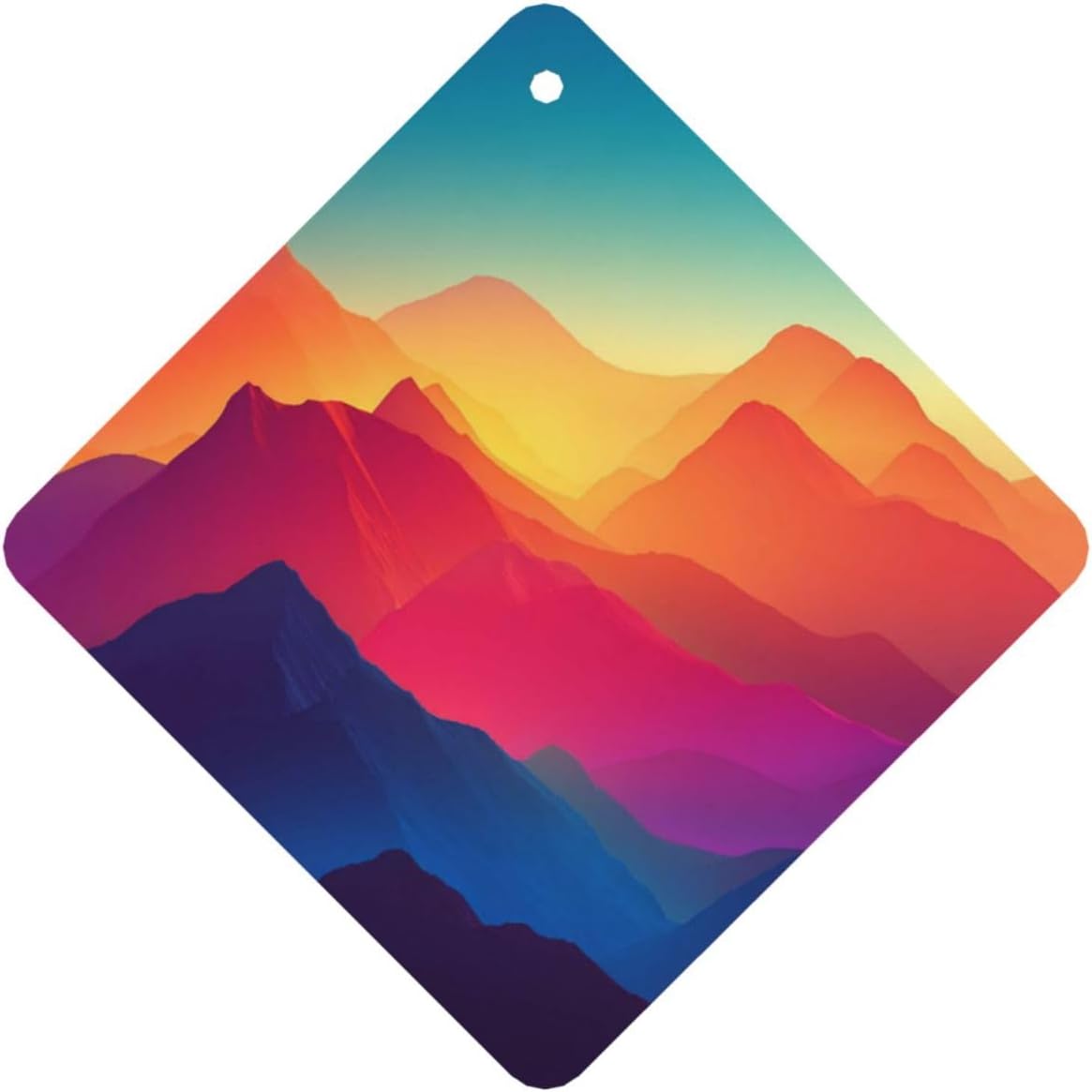 Car Air Freshener 24 PCS Color Mountain Gradient Hanging Car Air Fresheners Auto Interior Decor Card Freshener Strong Scented Card Lavender Cars Scents for Office Bedroom Close Drawer Square