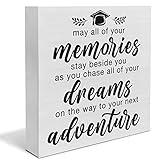 Country Graduation Quote Wood Box Sign Decor Desk Sign Grad Quote Wooden Box Block Sign Rustic Home Shelf Wall Decoration Grad Gift