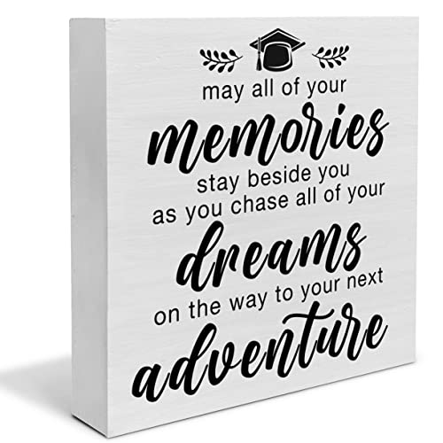 Country Graduation Quote Wooden Box Block Sign Decor Desk Grad Gift