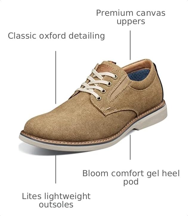 Image of Nunn Bush Otto Canvas Plain Toe Oxford