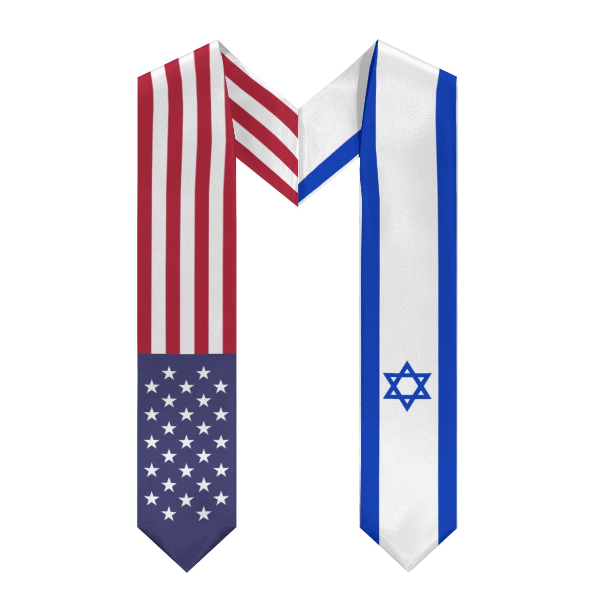 PTXYG Israel Mix United States Flag Graduation Stoles Shawls Sash International Study Graduate Scarves