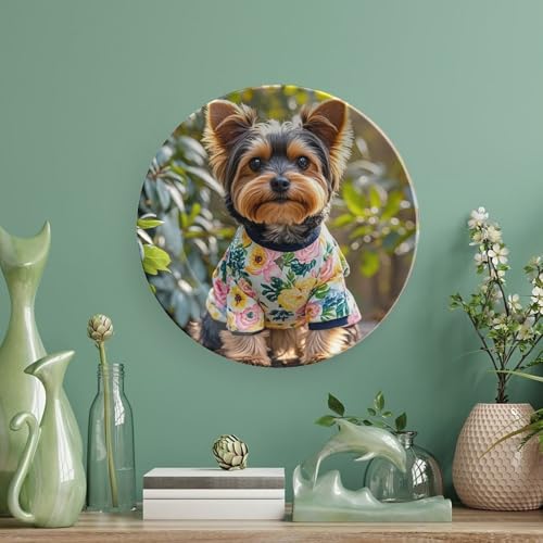 Plato decorativo Yorkie Floral Bone China 6 pulgadas miniatura 5