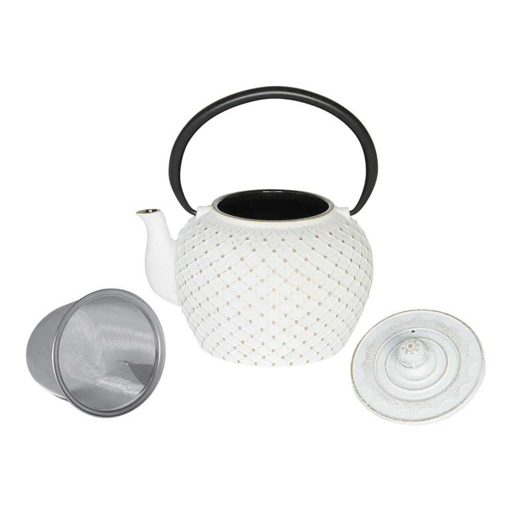 Table Passion - Tetera Hokkaïdo de hierro fundido con filtro de 1,2 l blanco