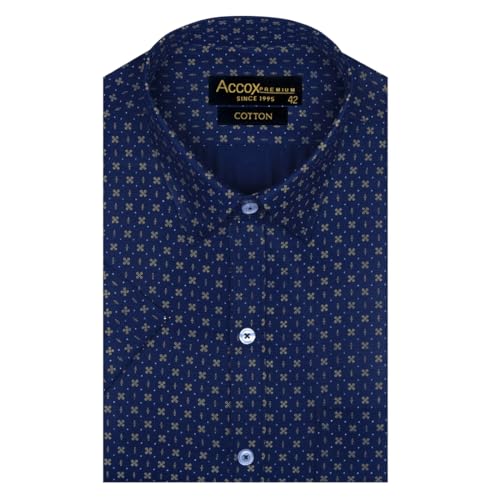 Image of ACCOX Men's Breathable Cotton Half Sleeves Printed Regular Fit Shirt (GCR498)