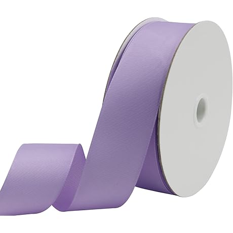 One Roll 50 Yards Solid Lavender Grosgrain Ribbon