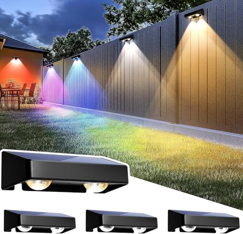 SolpexJP ソーラーライト 屋外 フェンス 玄関 ガーデンライト IP67 屋外階段、ステップ、フェンス、手すり、庭とパティオのための防水ledソーラーライト (4個セット)