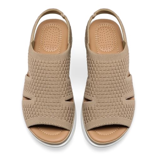 Image of mysoft Womens Comfortable Walking Sandals Slip On Air Cushion