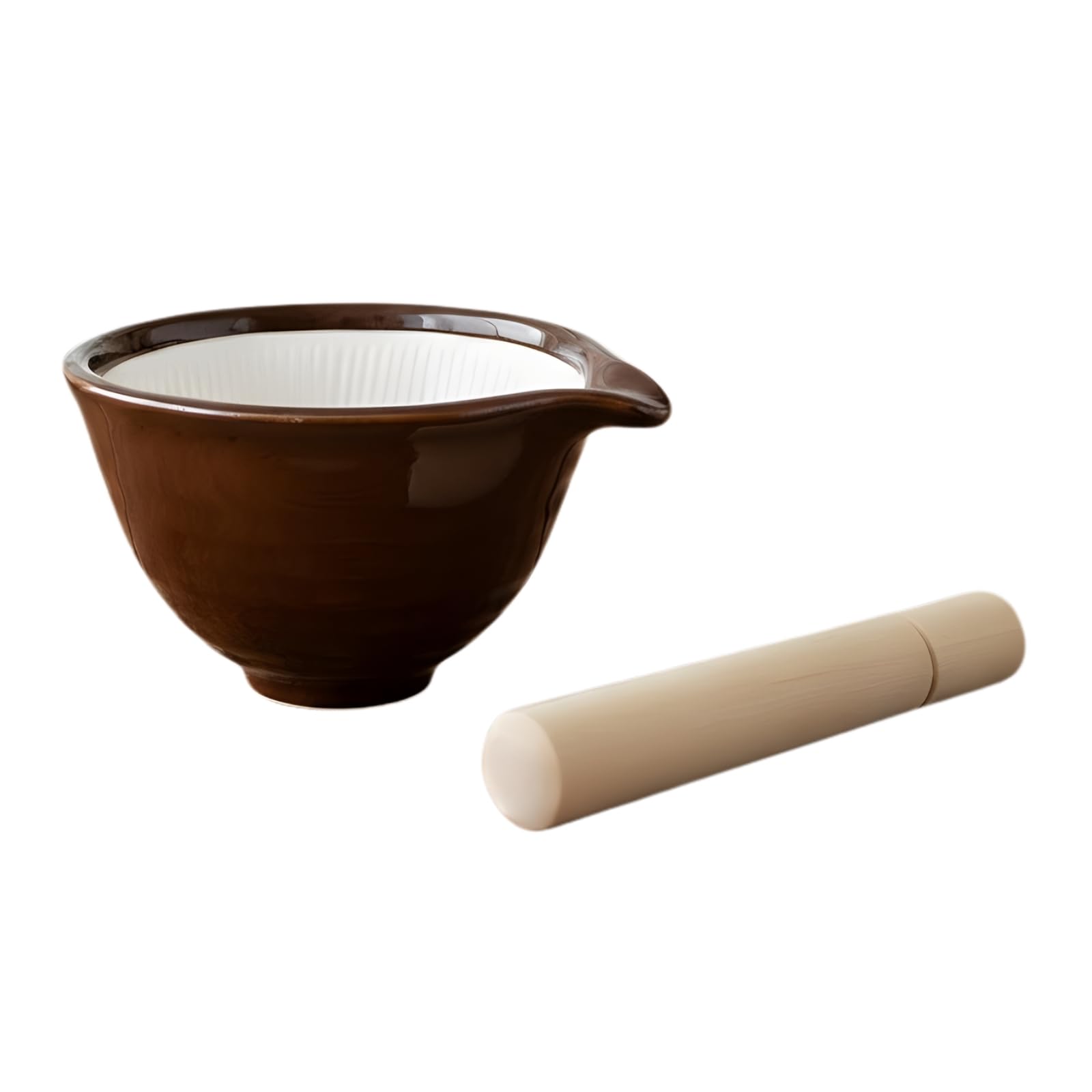 Mini Wood Mortar & Pestle with Spout