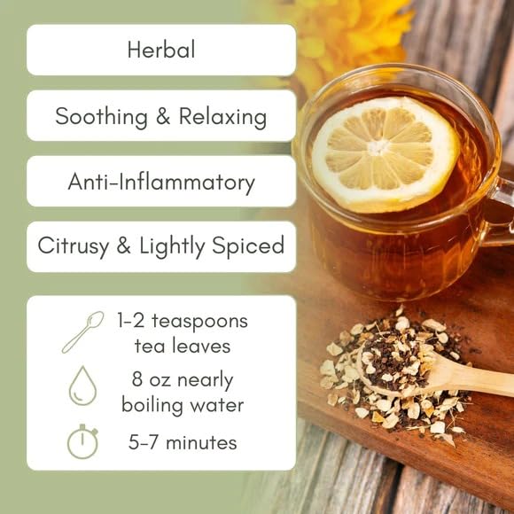 Miniatura 4 de Té orgánico de hojas sueltas de miel, limón y jengibre, bolsa de 2 onzas (aproximadamente 30 porciones)  Full Leaf Tea Co.