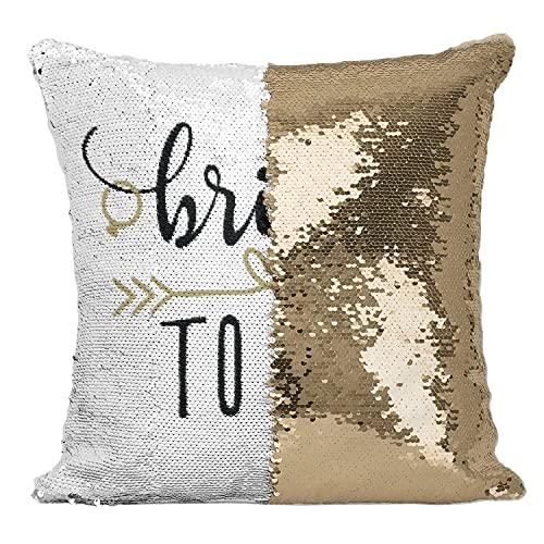 Coussin Bride to Be à sequins dorés pour future mariée - 2