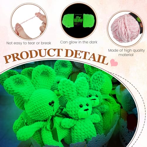 Image of Fanfanwin 5 Rolls Glow in the Dark Yarn Fluffy Chenille Yarn for Crocheting & Knitting Glow Sewing Projects Fun Birthday DIY Gifts for Beginners Women 382 Yd / 350 M Total(Fresh Colors)