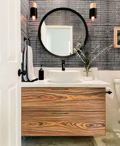 Image of WALLMATE Peel and Stick Wallpaper Wood Contact Paper Vinyl Roll Self-Adhesive Waterproof Wood Grain Thicken Bedroom Cabinets and Drawers(12x145 Inch, Sparkle Wooden)