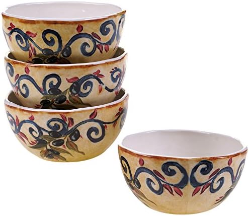 Certified International Umbria Ice Cream Bowls (Set of 4), 6", Multicolor