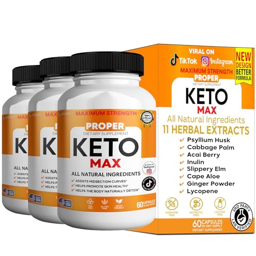 GREENVIFY Proper Keto Max Dietary Supplement, Maximum Strength, All Natural Ingredients, 60 Capsules, 30-Day Supply, Supports Skin Health and Natural Detox (3)
