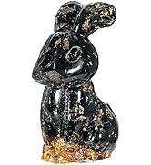 Nupuyai Kristall Hase Figur Deko Harz Stein Kaninchen Statue Edelstein Figuren Tiere Heilstein Gl...