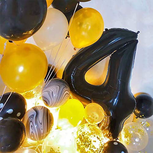 Image of TONIFUL 40 Inch Black Foil Number 0 Balloon, Milestone Birthday Decorations | Black 0 Balloon for 2027 Graduation New Year, 10th 30th 40th 50th Birthday, Black Birthday Party Decor for Men Boys Teens