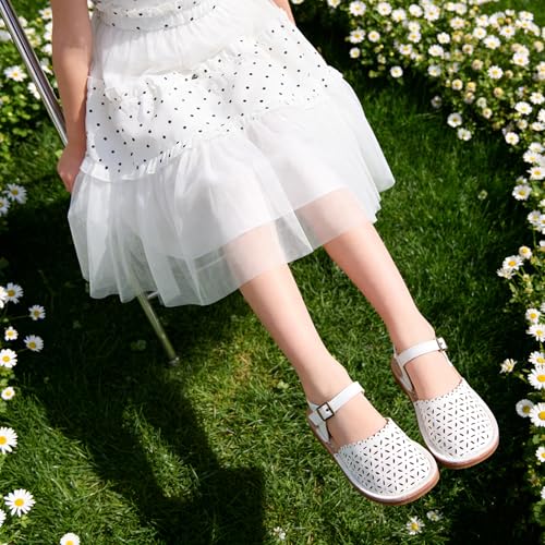 Image of Flaryzone Girls Sandals Closed Toe Summer Flats Dress Sandals Shoes Toddler /Little Kid