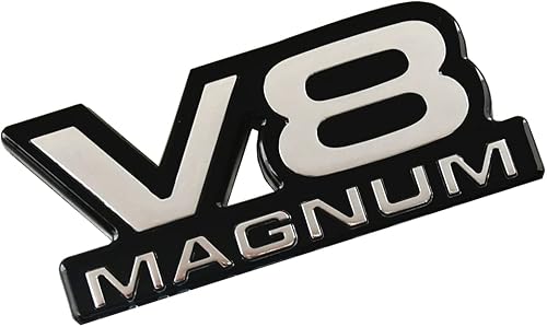 Miniatura 4 de 1 emblema V8 Magnum para puerta de guardabarros, placa de identificación 3D, logotipo 1500 Van apto para 94-01 Magnum (cromado)