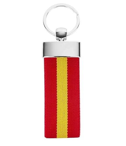 llaveros de Bandera de España con Lona Elástica | Para Mantener las Llaves Juntas | Llavero Colgante de Metal | Resistente y Duradero (Elástica 3cm)