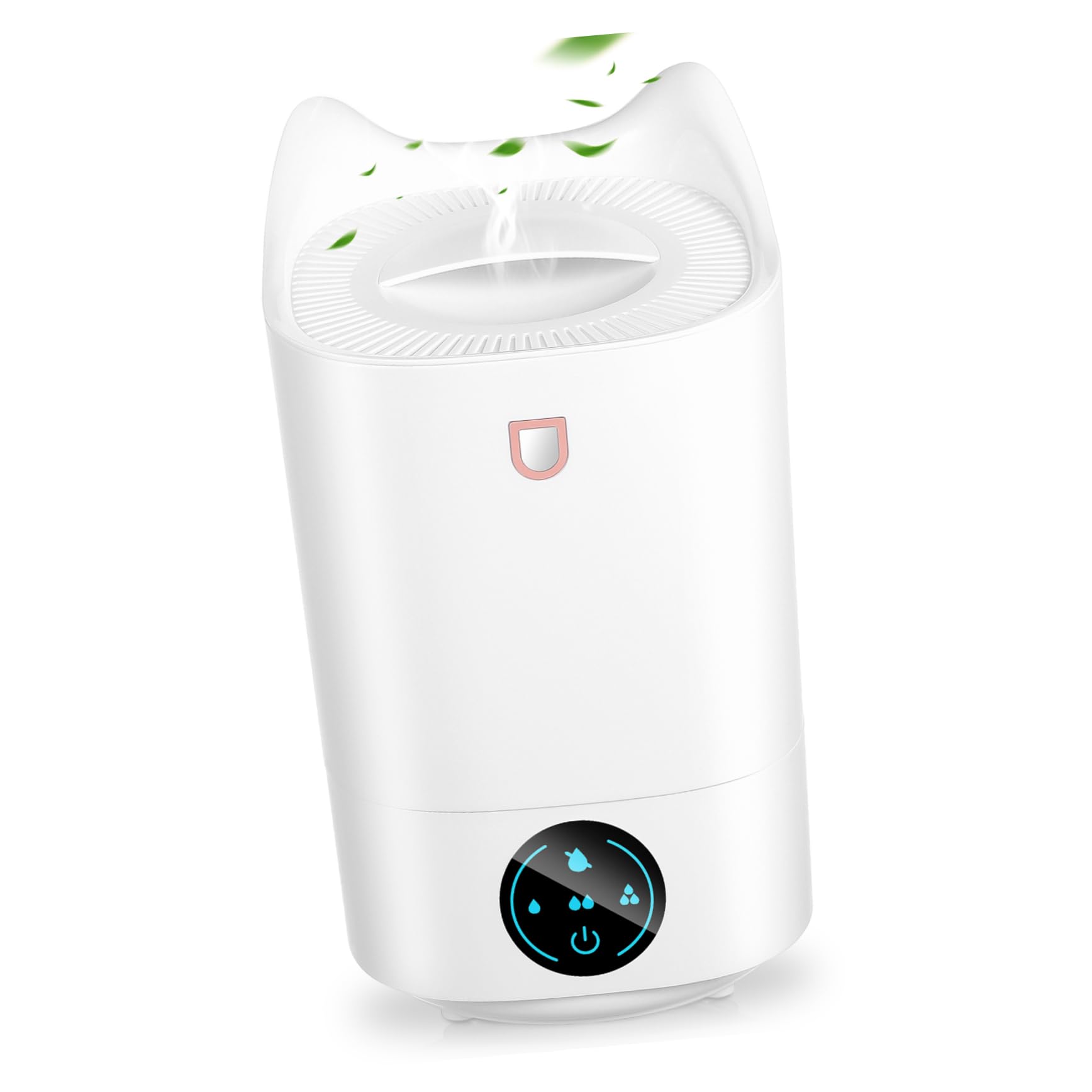Umidificatore 3.1l Bianco, Plastico, per Stanze Piccole e Scrivania | Spegnimento Automatico, Pannello Touch Intuitivo, Design Minimale, Formato Compatto da Tavolo