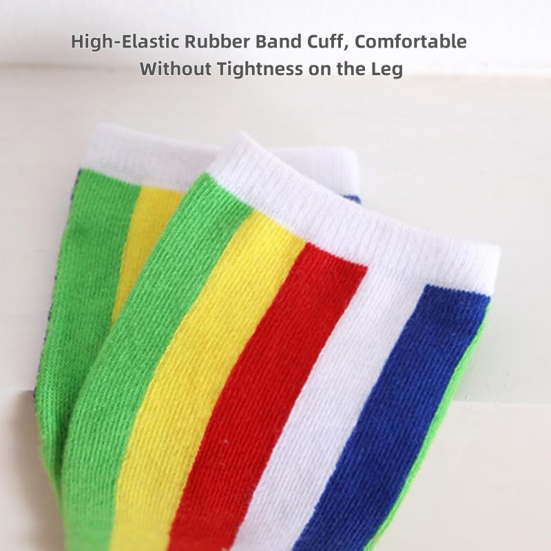 Colorful striped stockings Seamless Cotton Knee Length Socks Candy Rainbow Color Children Casual Boys & Girls Long Socks3