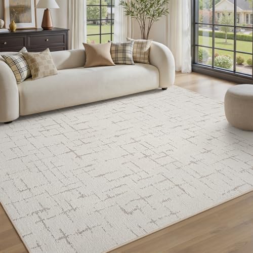Engiw-Beige Neutral 5x7 Area Rug for Living Room Rug-Carpet Bedroom Rugs Textured Tufted J - image 1