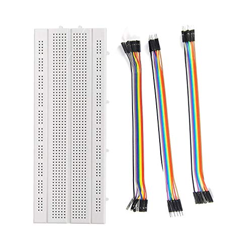 Image of ApTechDeals Breadboard 840 point with jumper wires Set(10+10+10)