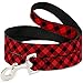 Buckle-Down Pet Leash - Diagonal Buffalo Plaid Black/Red - 4 Feet Long - 1