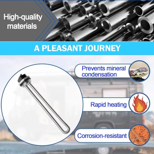 Image of QINGJIE 520789 232794 Rv Water Heater Element for Suburban Rv Sw Series Electric Water Heater,Replacement of Water Heater Part Sw12del,Sw10del,Sw6del Etc,Screw in,1440w 120v, Silver
