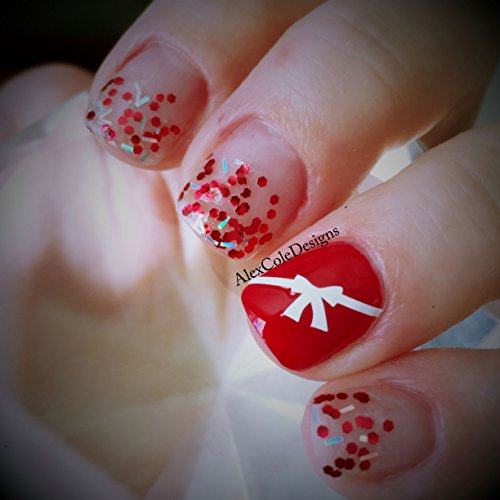 Bow and Ribbon Nail Stickers-Art Stickers-Nail Decals (Classic White)