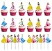 Princesses Cake Toppers simyron 24pcs Princess Cupcake Toppers Girl Cupcake Toppers Geburtstagstorte Dekoration Prinzessinnen Cartoon Kuchendeckel für Kindergeburtstag Party Dekoration