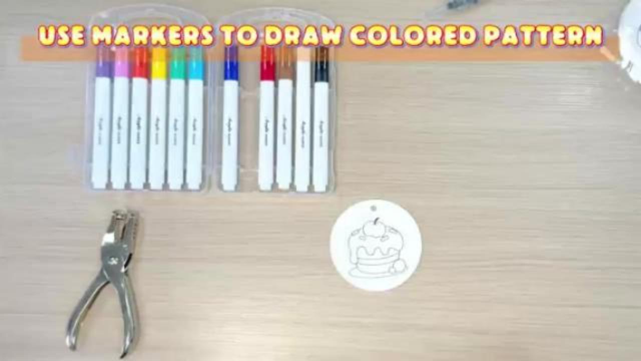 Set di 12 pennarelli 3D Puffy Paint – Magic Puffy Paint, 10 collane di perle, carta da disegno creativa in schiuma acrilica per bambini fai da te