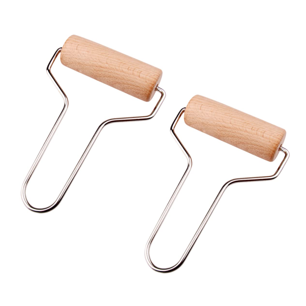 HOMSFOU Stainless Steel Wooden Material Long Lasting Clay Rolling Tool for Modelling