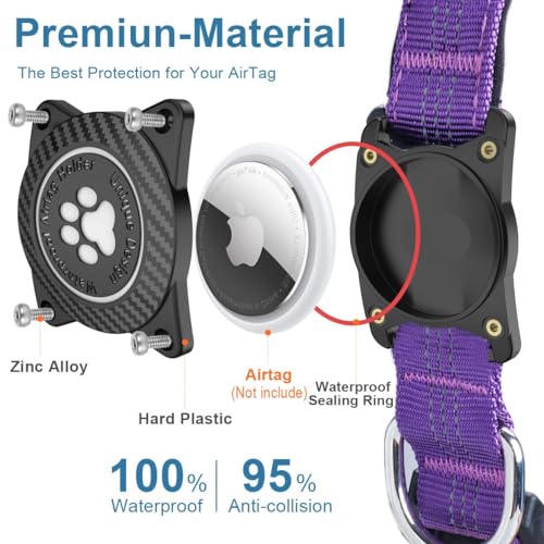 Ytanest Reflective AirTag Dog Collar, Waterproof Air Tag Dog Collar Holder - Image 3