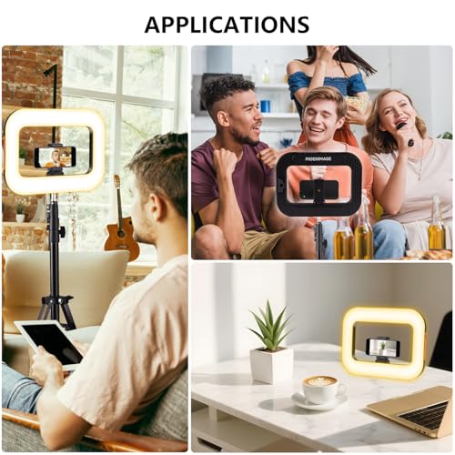 PIOENIMAGE Rechargeable Portable Ring Light for Phone, LED Smartphone Light, Phone Video Stabilizer, Square Ring Light for Photography, Video Recording, Live Stream - image 6