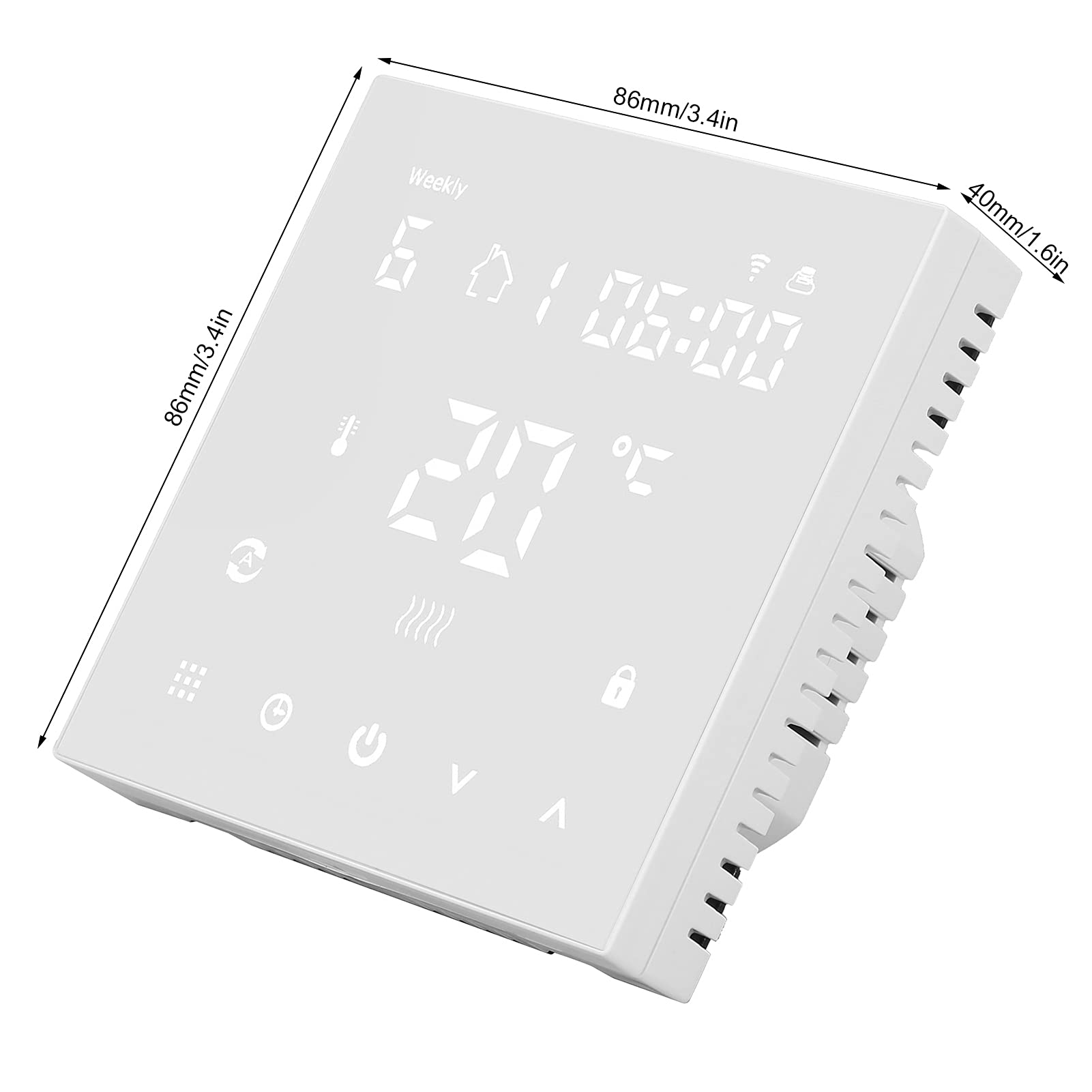 Termostato Intelligente Termostato Digitale PC più ABS AC90 a 240V 16A WiFi Touch LCD Telecomando da 41 a 95F per Riscaldamento a Pavimento Elettrico Uso Domestico